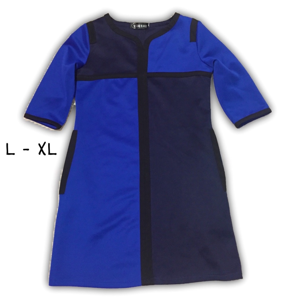 Blue & Black Dress